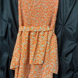 Orange Floral women’s romper